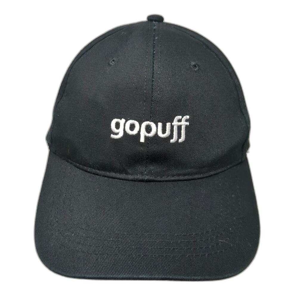 gopuff Baseball Cap Black One Size Adjustable Slide Buckle Embroidery Logo hat